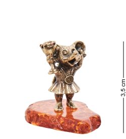 AM-1603 Фигурка «Мышь Чемпионка» (латунь, янтарь)