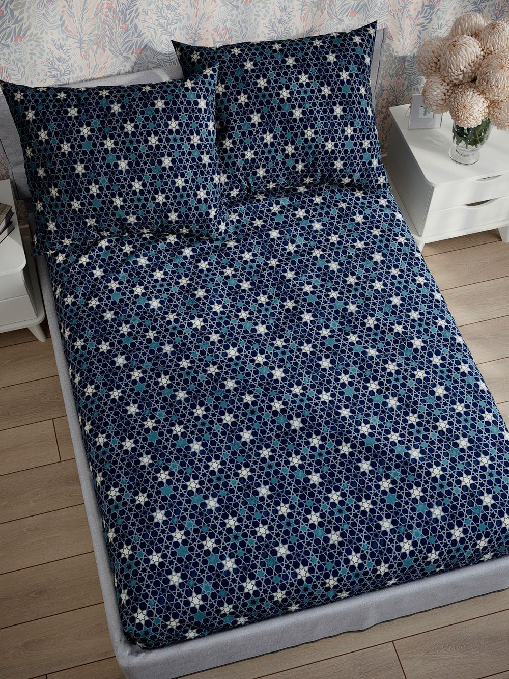 Постельное белье перкаль Сказка "Мозаика (компаньон)" 2-спальное Наволочка 50х70 см 2 шт Простынь на резинке 160x200 см Пододеяльник 175x215 см