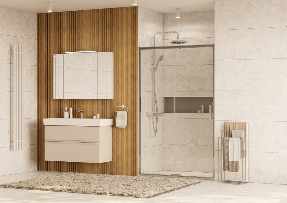 Боковая панель Roca Leon 800х1950мм, профиль хром, стекло прозрачное ZRU9307669