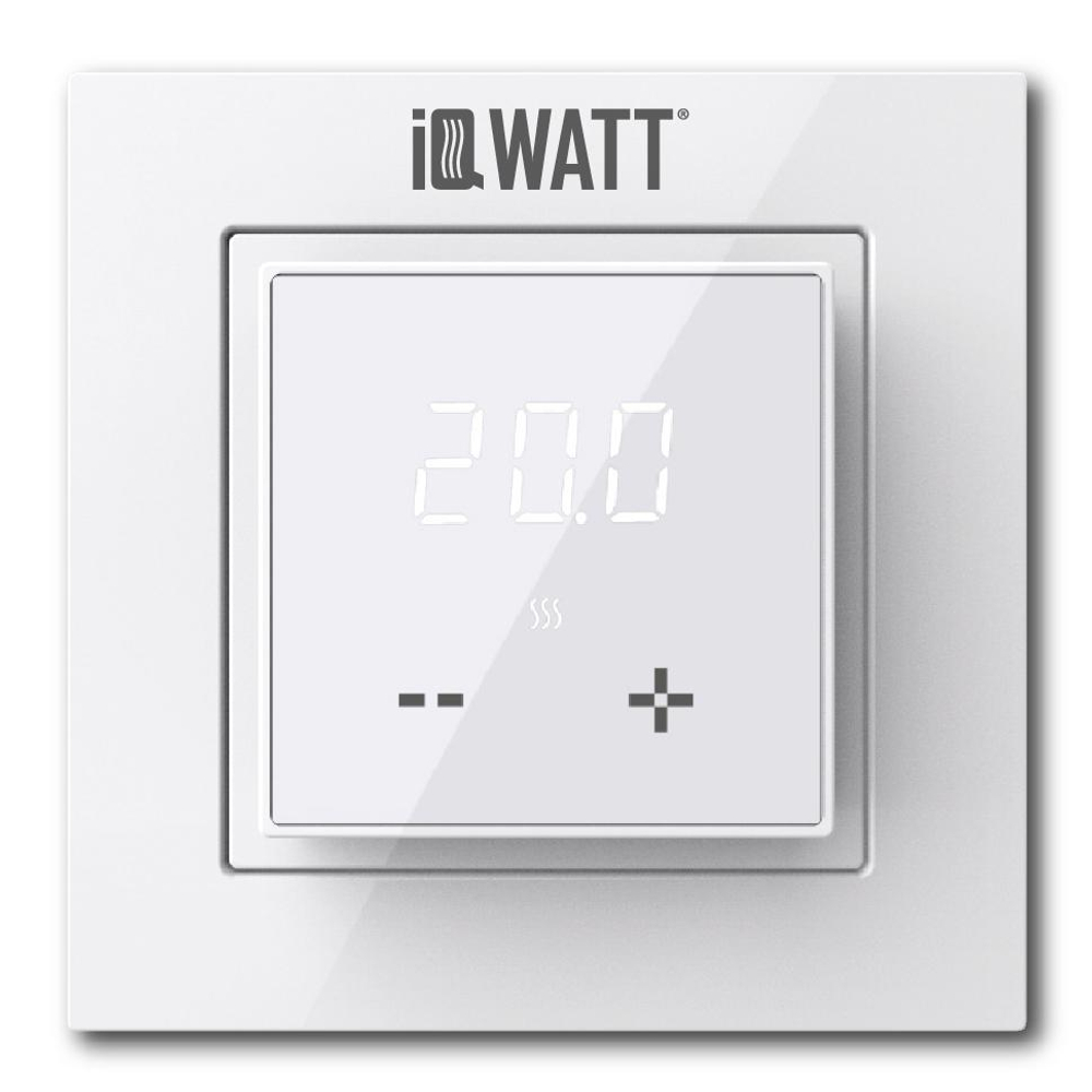 Регулятор температуры пола и воздуха IQWATT 00416 16А 220В, белый, 45х45 (55х55) мм, IQ D