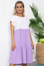 Платье Ветер перемен (бело-сиреневое) П13585-4М LT Collection