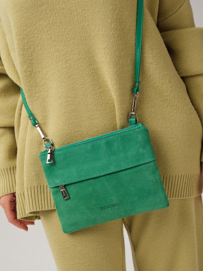 Замшевая сумка Deboro 3017 зеленый изумруд