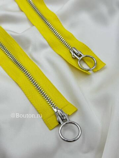 Молния серебро желтая двухзамковая с кольцом