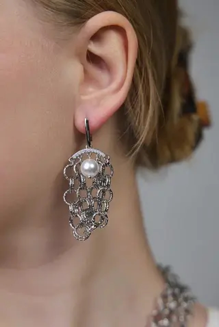 Серьги "Империя", оттенок серебро