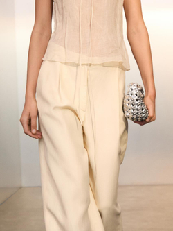 Massimo Dutti Костюмные брюки из смесового льна, бежевый