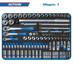 KING TONY (9G38-327MRVB) Набор инструментов "ACTION" в синей тележке, 327 предметов