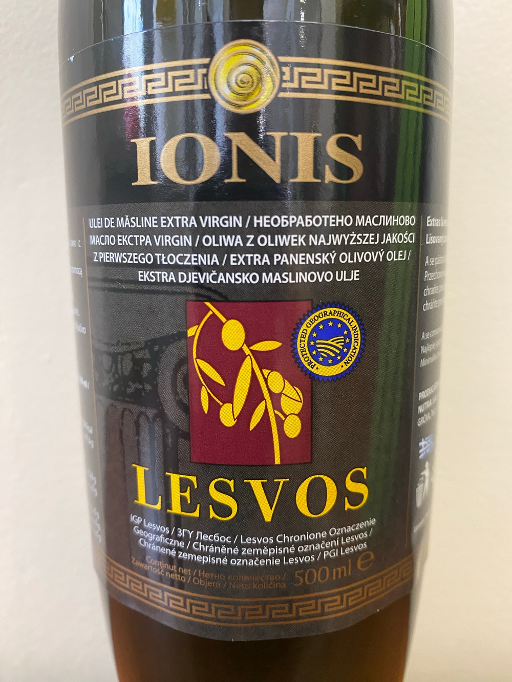 Оливковое Масло греческое IONIS LESVOS P.G.I. Extra Virgin Amfora 500 мл Греция