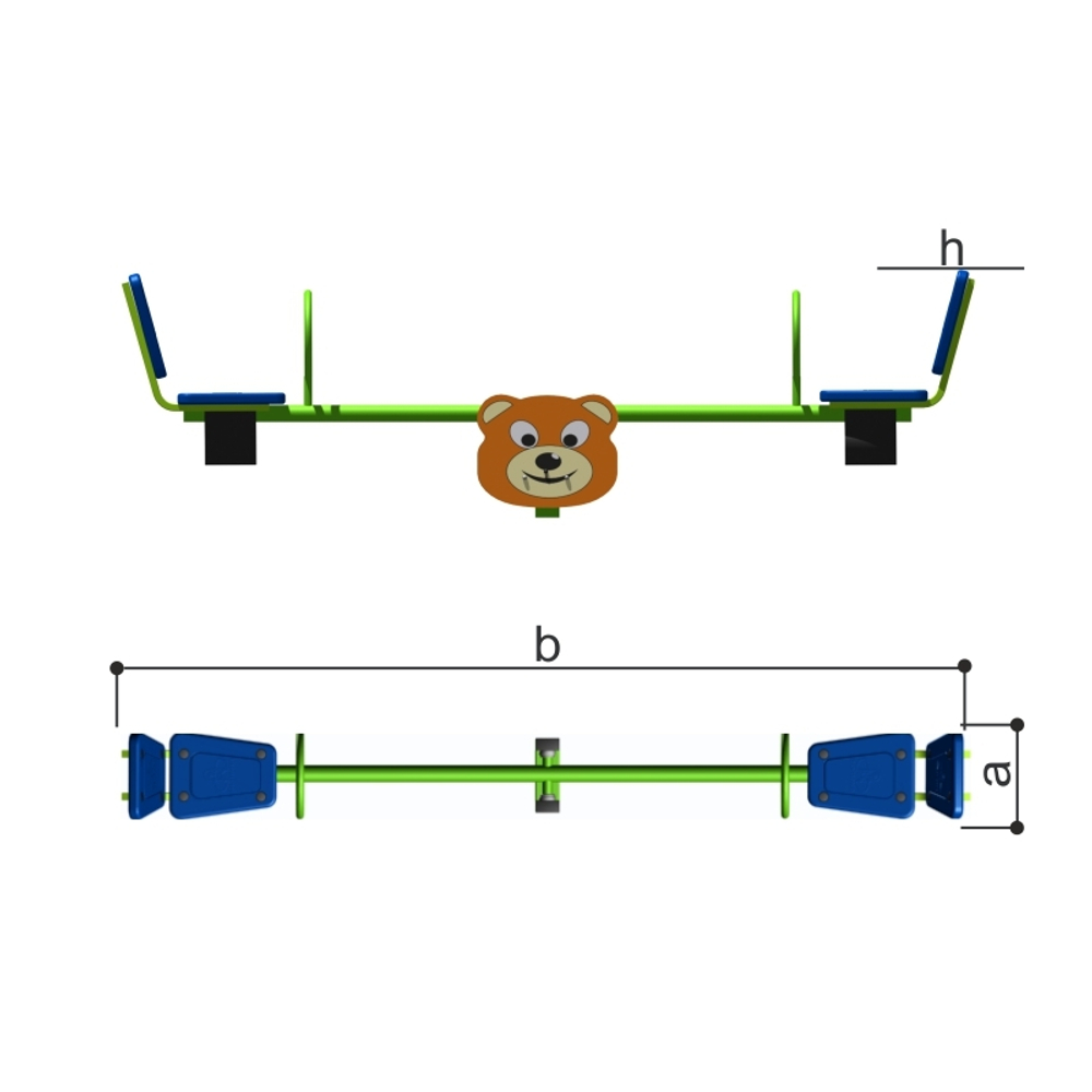 Качалка-балансир "Мишка" (цельная балка) Romana 108.50.00-02