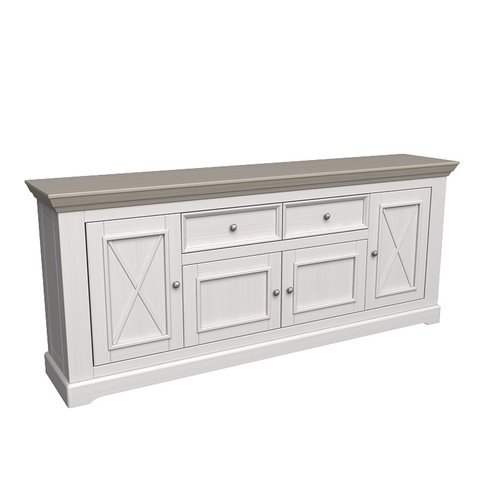 Комод «Форест» 4 двери 2 ящика белый воск/антрацит