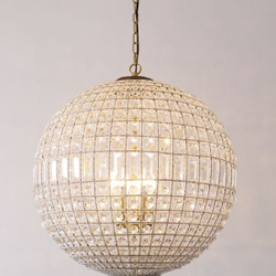 Элегантная подвесная люстра с шарообразным плафоном из фактурного стекла