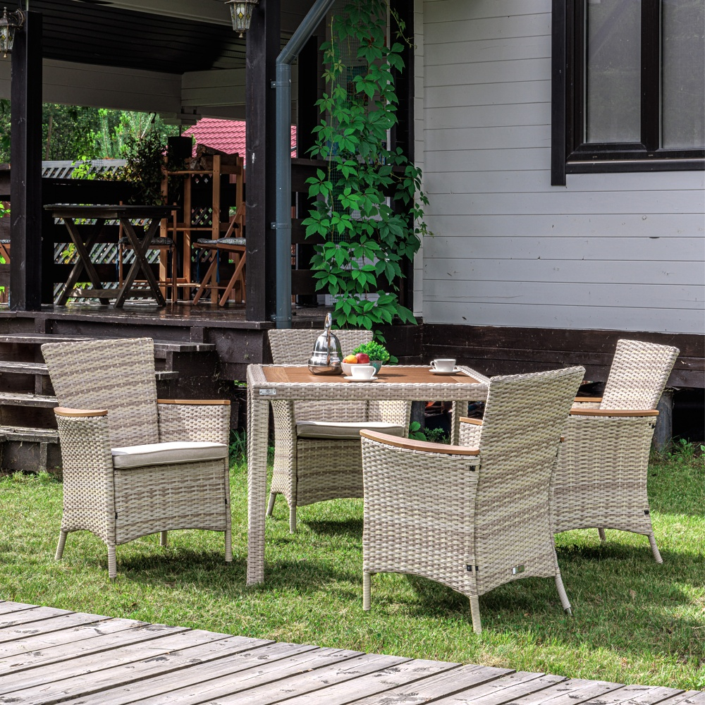 Обеденный комплект ROYAL FAMILY AMELIA бежевого цвета на 4 персоны