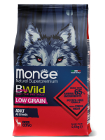 Сухой корм Monge Dog BWild LOW GRAIN, для взрослых собак, низкозерновой, из мяса оленя 2,5 кг
