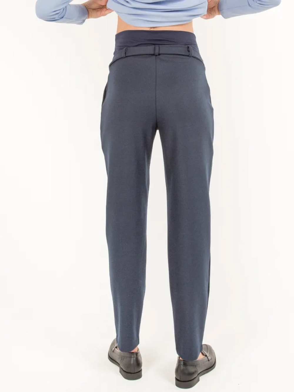 Брюки для беременных из костюмной фланели синий 3140