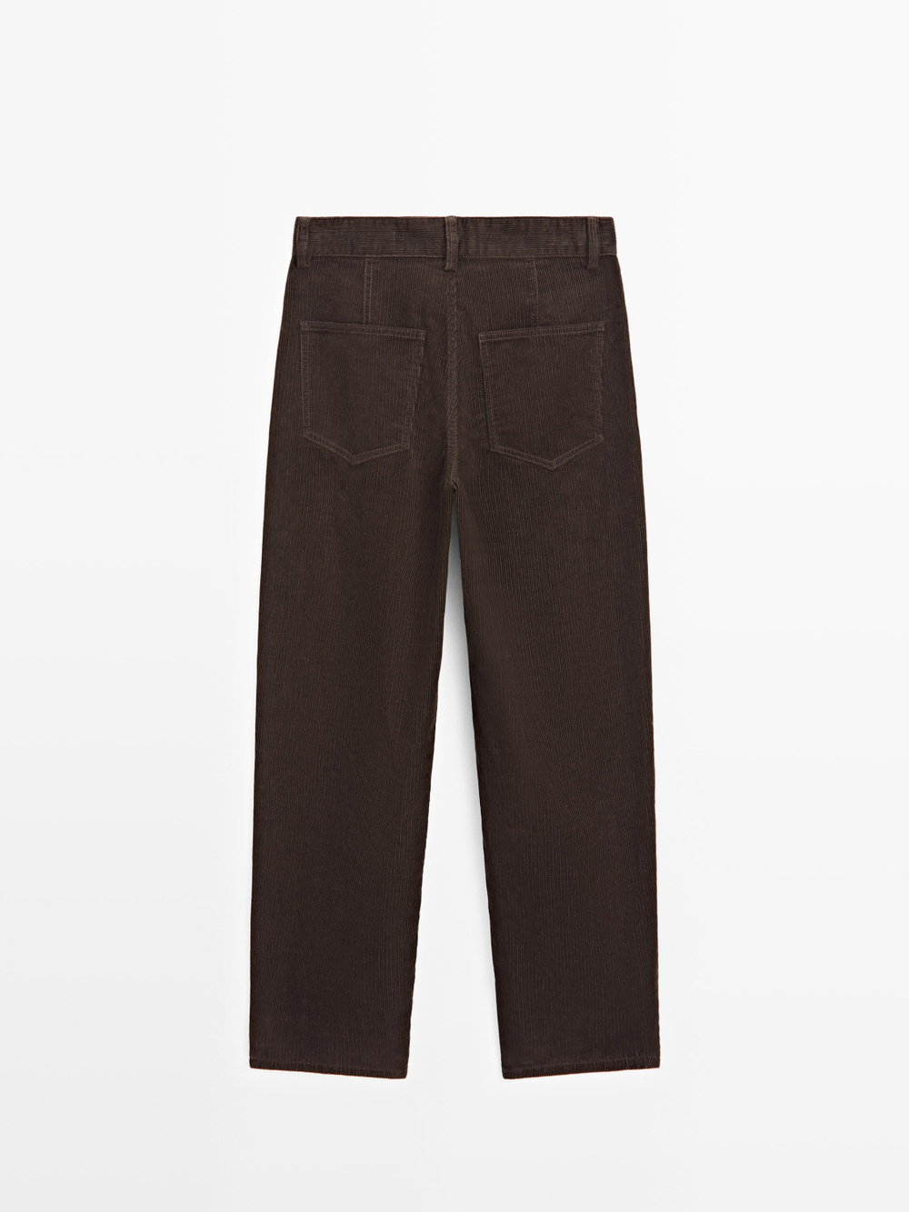 Massimo Dutti Вельветовые брюки бочкообразной формы, шоколадный