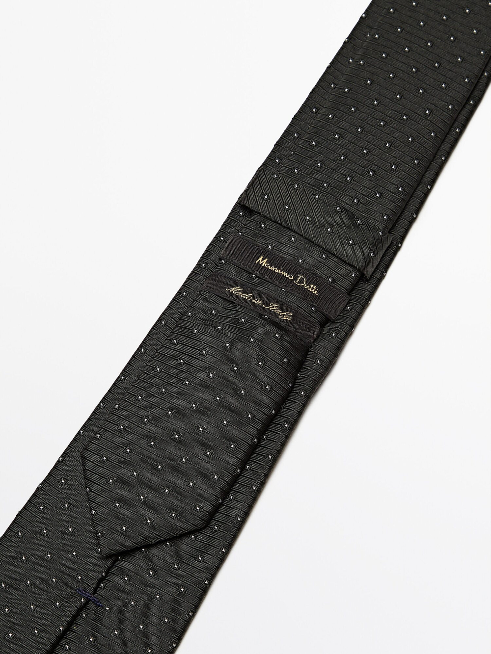 Massimo Dutti Галстук из 100% рельефного шелка, зеленый