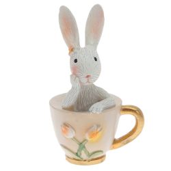 GAEM Фигурка декоративная "Заяц в чашке", L6,5 W5 H10 см