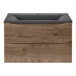 Тумба под раковину Vincea Mia 800 подвесная, 2 выкатных ящик soft close, V.Oak