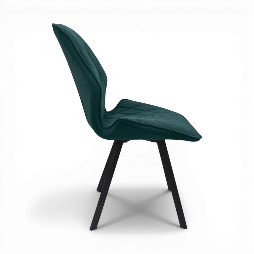 Стул "Раф" (арт. 342), велюр Бренди В10 зеленый, ножки черные.