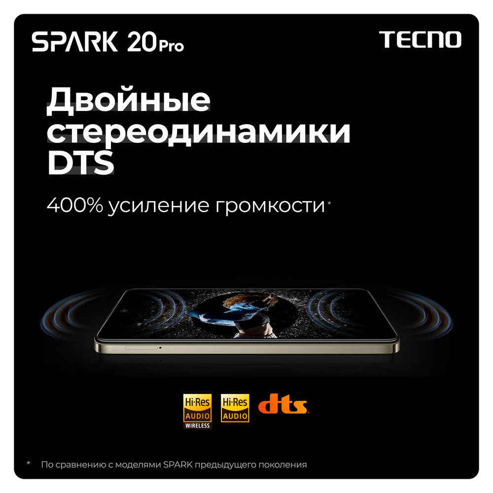 Смартфон TECNO Spark 20 Pro 8/256 ГБ RU, Dual nano SIM, Frosty Ivory
