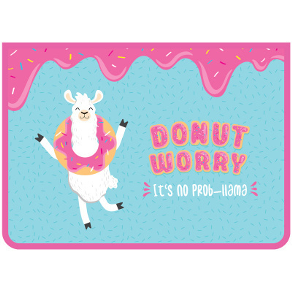 Папка для тетрадей 2 отделения А4 ArtSpace "Donut worry", пластик, на молнии И