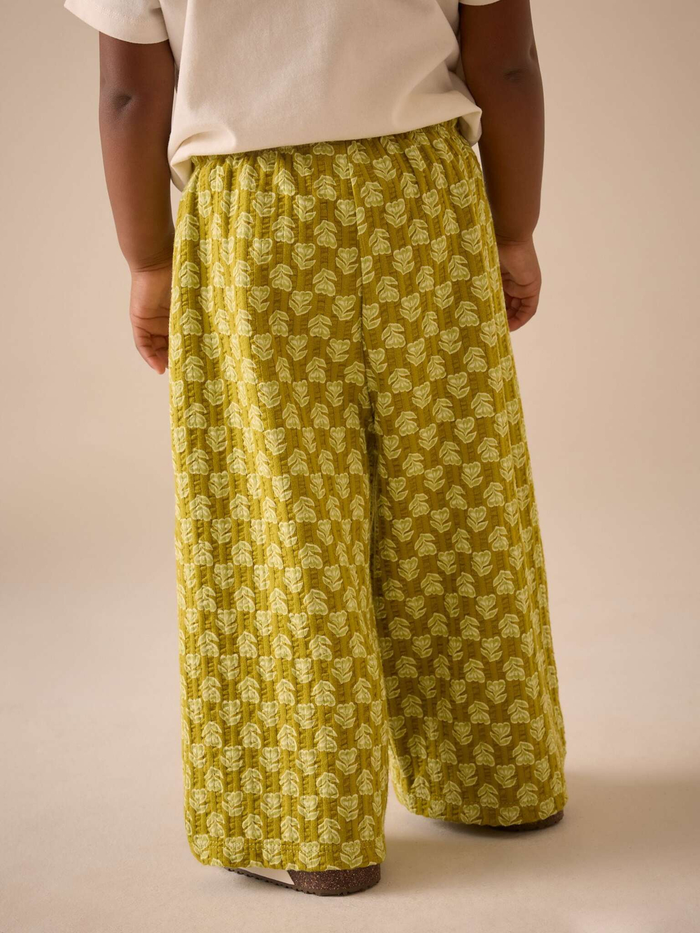 Брюки широкие для девочки Next E51-655, Горчичный