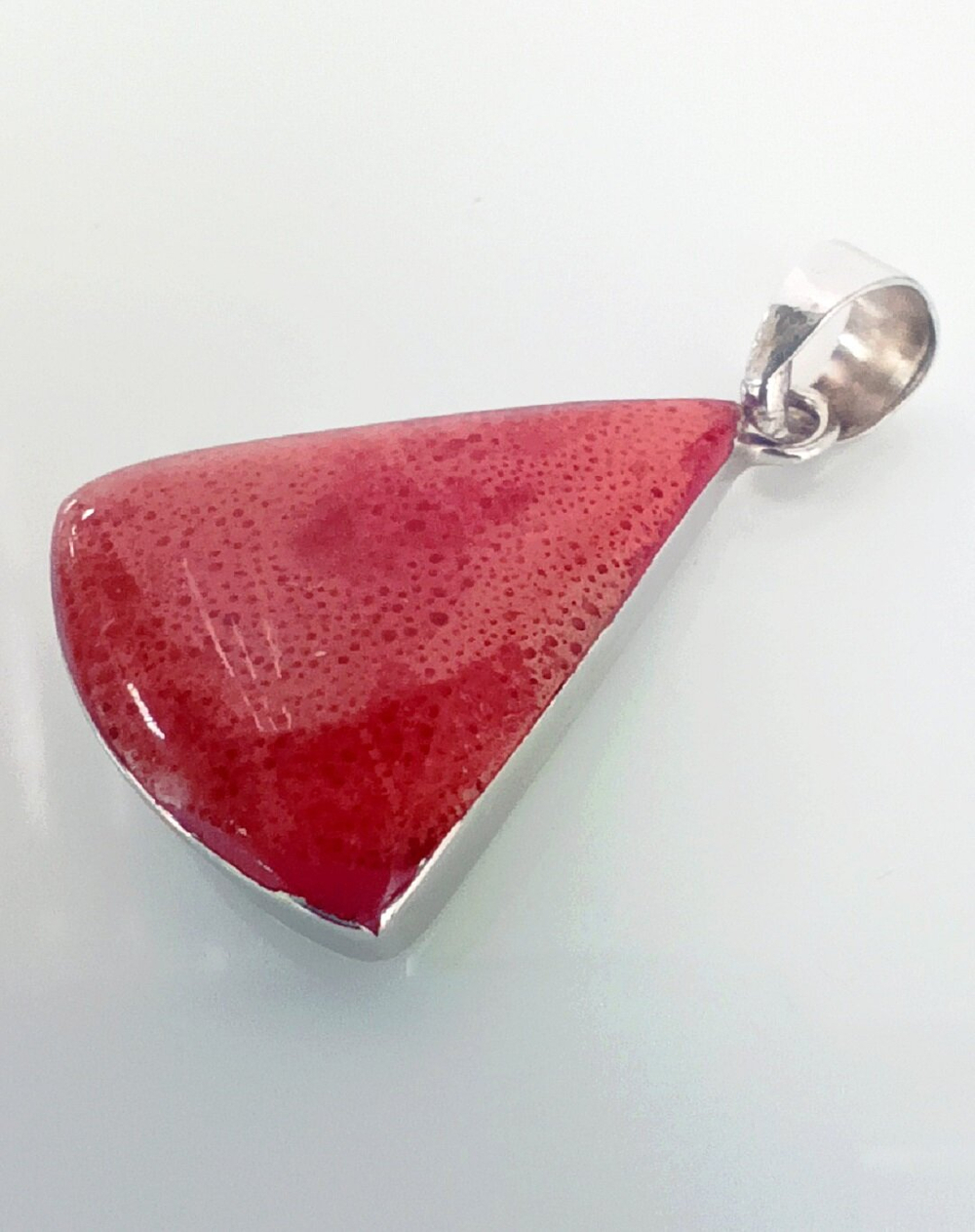 Подвеска Эстерелла с кораллом, серебро, 925 проба, родирование/Ф