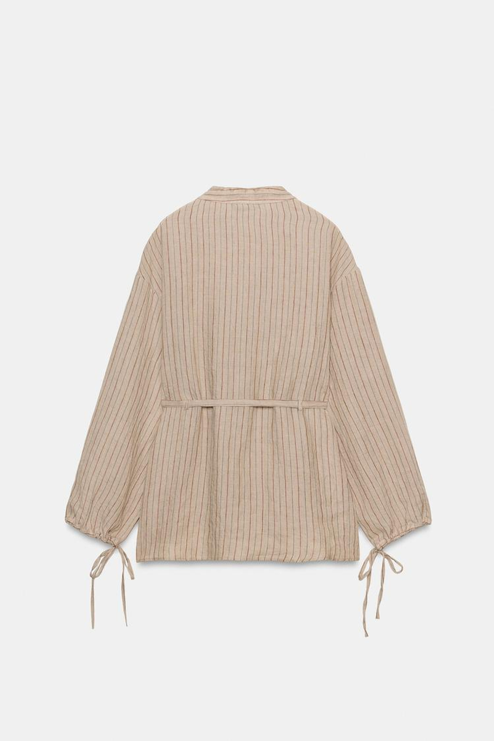 ZARA РУБАШКА В ПОЛОСКУ ИЗ ЛЬНА — ZW COLLECTION, ПОЛОСКИ