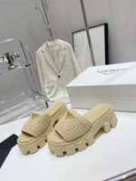 Prada Crochet Platform Slides