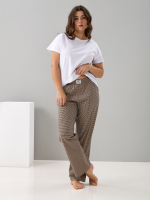 Брюки Б-18/бежевый-мелкаяклеточка