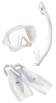 Набор маска+трубка+ласты в сумке TUSA Sport UP-1521QB Black Series белый/белый