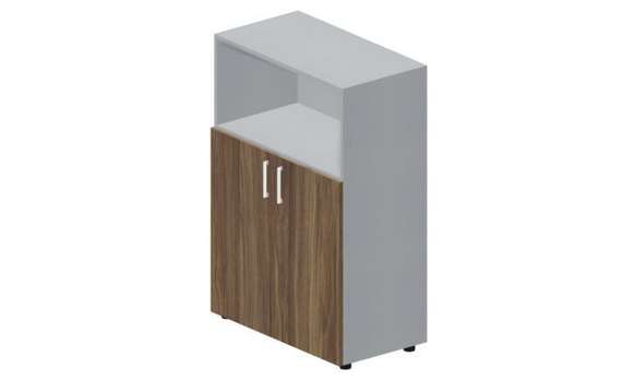 Шкаф 80х44х118см для документов (2 двери+ниша, 2 полки, ручки - хром)