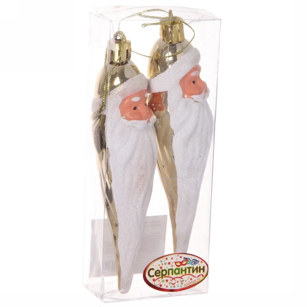 Елочные игрушки «Волшебная борода» 12 см (набор 2 шт), Золото