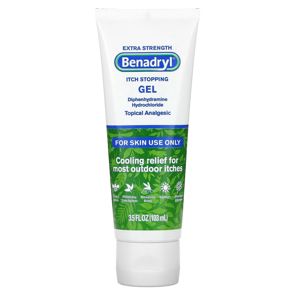 Benadryl, Extra Strength, гель для снятия зуда, 103 мл (3,5 жидк. унц.)