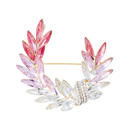 Брошь Fiore Luna КРЫЛЬЯ Zircon Cryastal XR12879 R/G