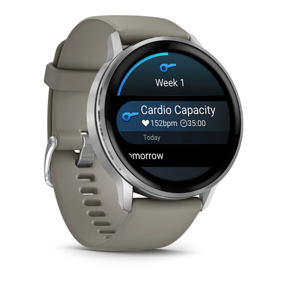 Смарт часы Garmin Venu 4 - 45мм Silver with Silver Grey Silicone Band