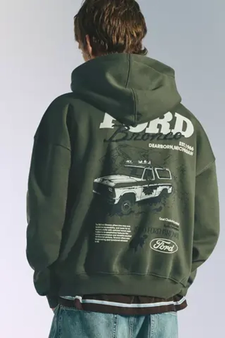 PULL&BEAR Толстовка Ford Bronco, хаки