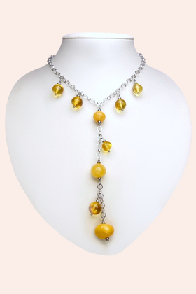 Колье Ривьера с янтарём