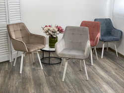 Стул MAVERICK 360 град. поворот. BLUVEL-40 BEIGE/ белый каркас, М-City