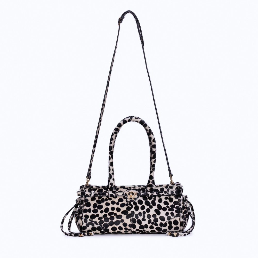 MANC КОЖАНАЯ СУМКА "BABY JANE", БЕЛЫЙ/ЧЕРНЫЙ