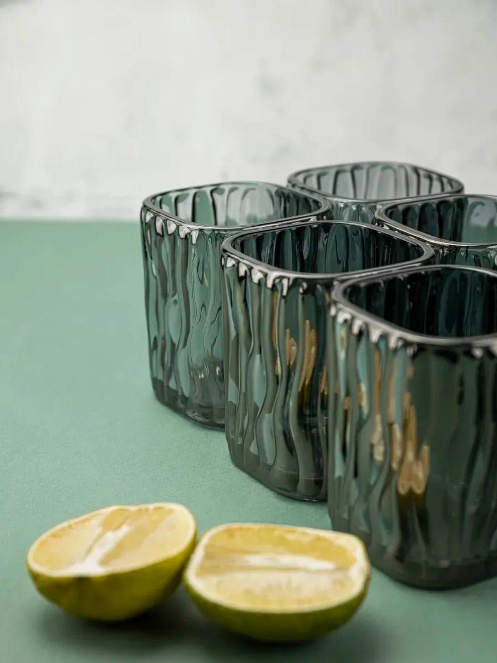 Набор бокалов под дерево 200 мл. 6 шт. черные