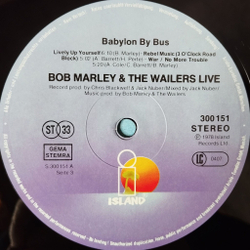 Винтажная виниловая пластинка LP Bob Marley and The Wailers Babylon By Bus (Germany 1978)