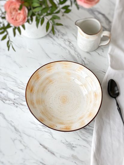 Салатник Latte 1,2 л, 22 см, ручная работа, фарфор