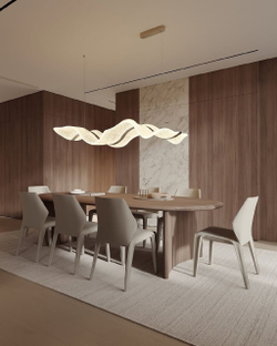 Эффектная подвесная люстра в форме волны