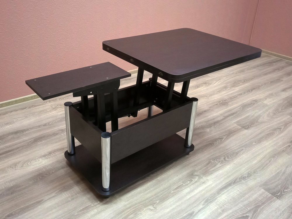 Стол-трансформер ГЗМИ Дебют 3, Венге темный/Ножки черные