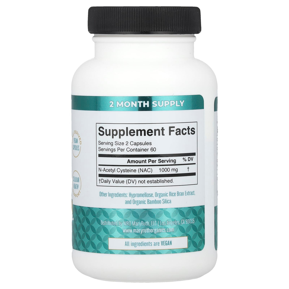 MaryRuth's, NAC, 120 капсул (500 мг в 1 капсуле)