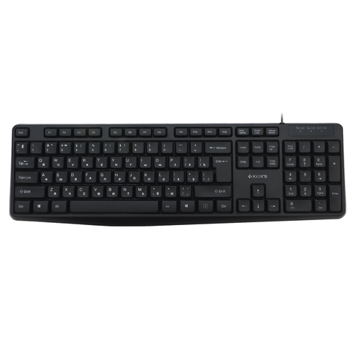 Клавиатура проводная KLIKS 205K, черный, мембранная, кабель в оплетке 2.1м (LW-205K)