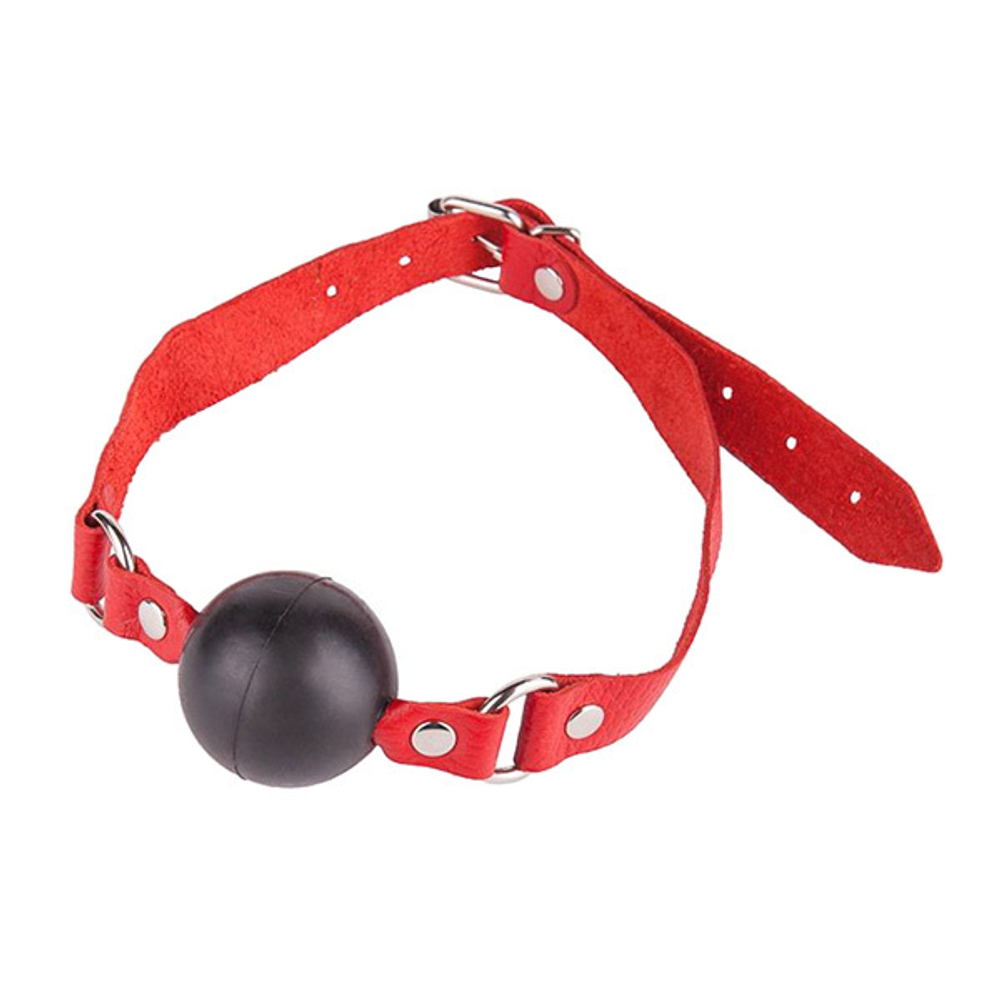 Кляп-шар 4см с красным кожаным ремешком Sitabella BDSM Accessories 3091-2