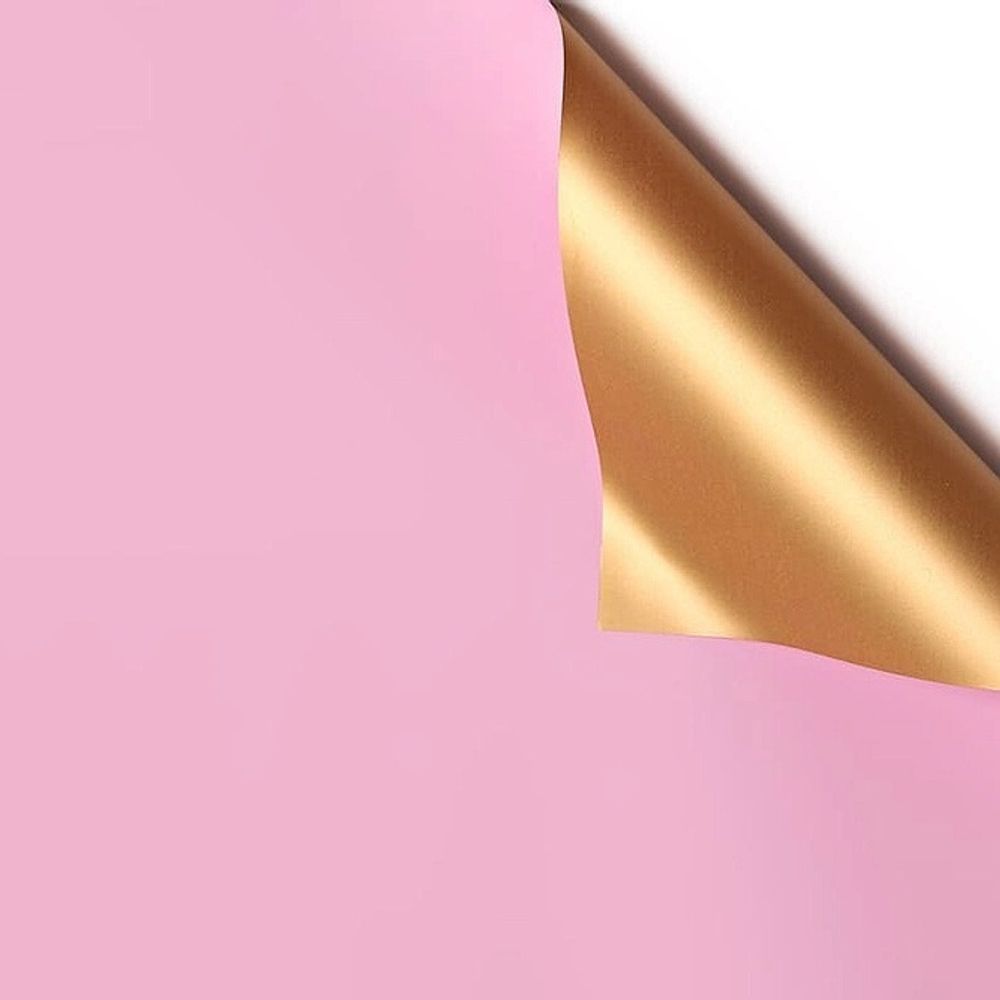 ЛИСТ с золотом 58*58/20шт СВ-РОЗОВЫЙ/ЗОЛОТО