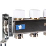 Коллекторная группа ROMMER 4 выхода нержавеющая сталь с расходомерами RMS-1201-000004