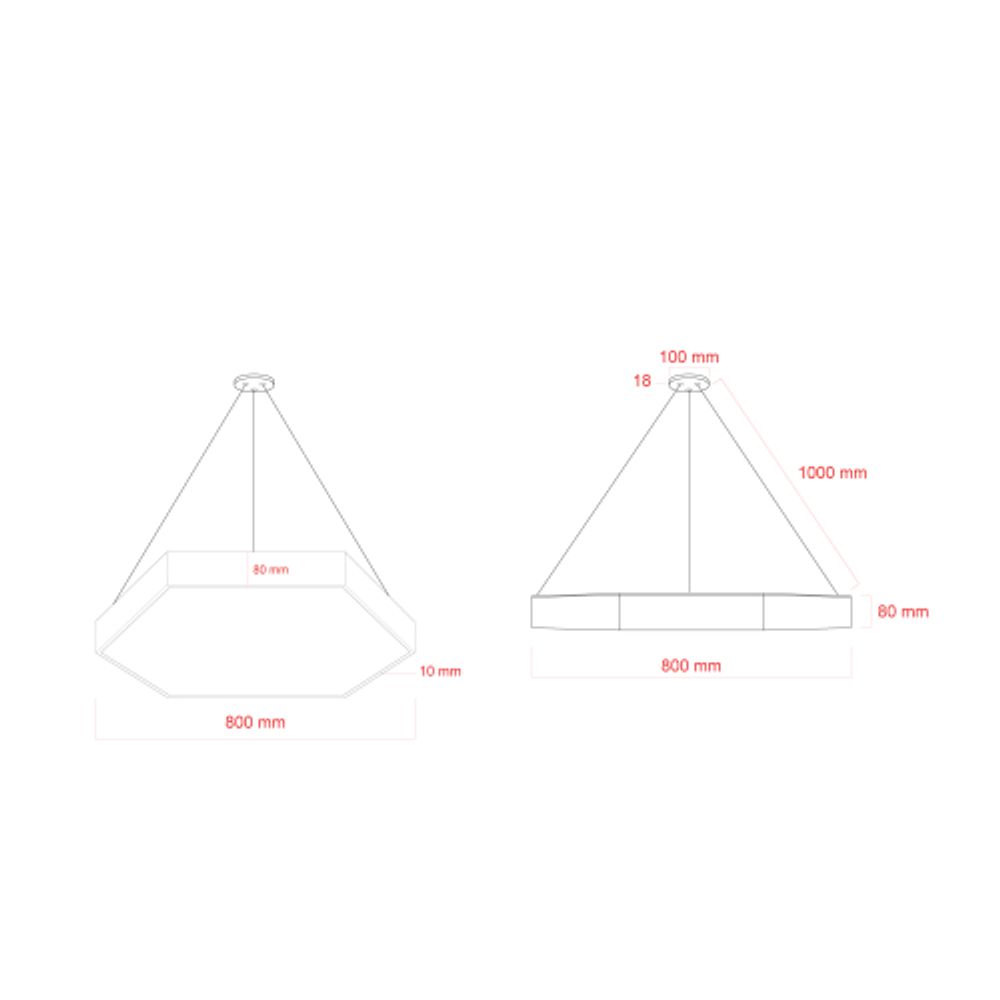 Светильник LED ЭРА Geometria SPO-122-B-40K-066 Hexagon 66Вт 4000К 5300Лм 800*800*80 черный подвесной драйвер внутри